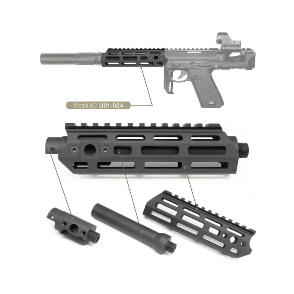 CNC M-LOK předpažbí s hlavní pro AAP-01 - černé - Action Army