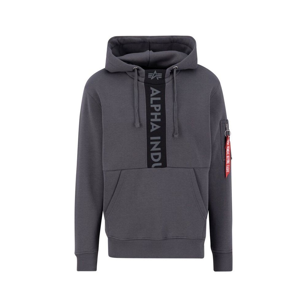 Mikina front print hoody - vintage grey - Alpha Industries